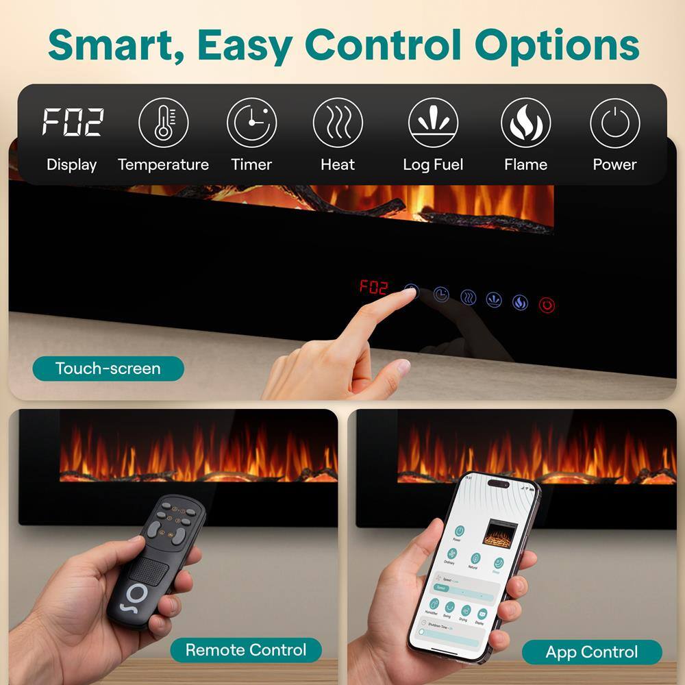 Smart, Easy Control Options

- F02
- Display
- Temperature
- Timer
- Heat
- Log Fuel
- Flame
- Power

- Touch-screen
- Remote Control
- App Control