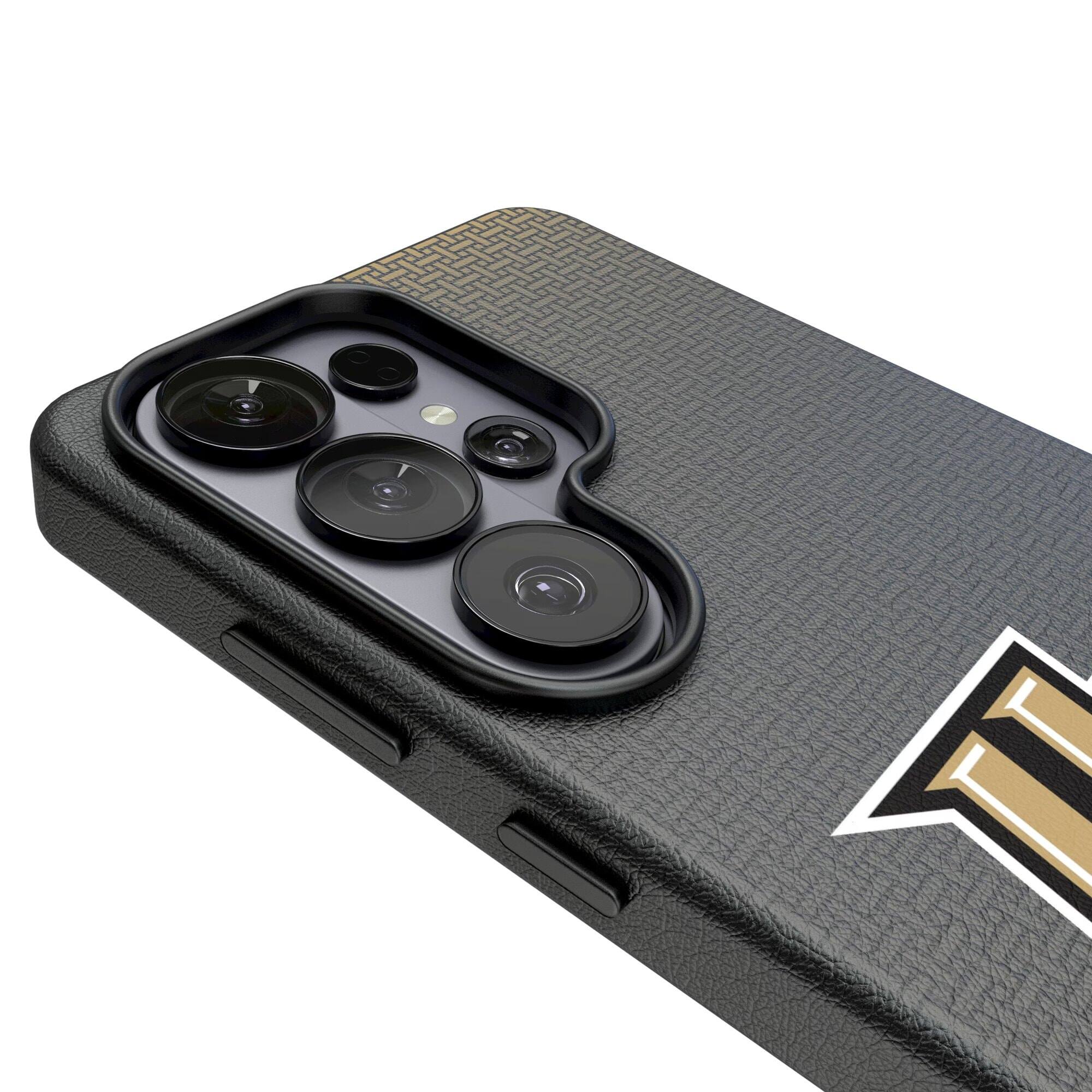 Alt View 2. Keyscaper - UCF Knights Linen Galaxy Magnetic Bump Case - S25 Ultra - Black.