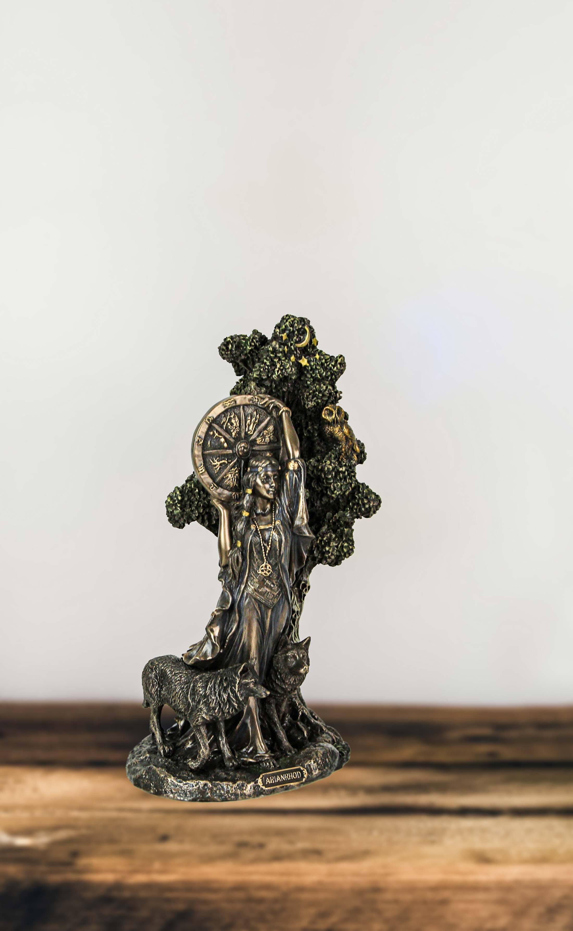 Alt View 3. Veronese Design - Arianrhod, Celtic Goddess of Fertility and Fate Bronze Finish Statue - Multicolored.