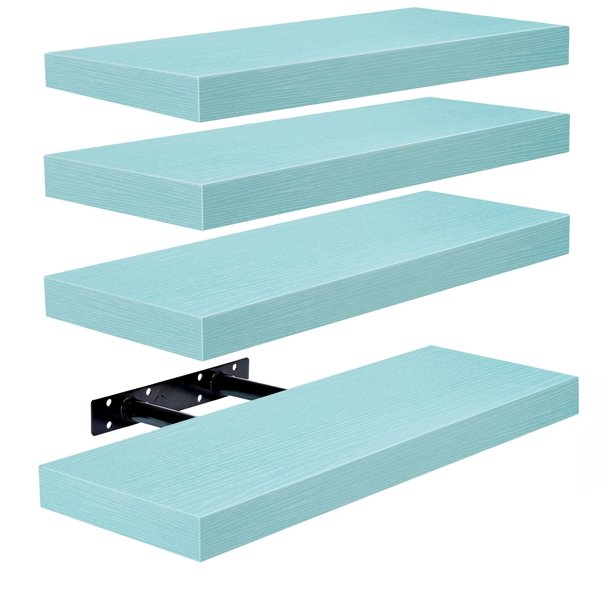 Alt View 3. Sorbus - 4 Pack 16 Inch Sorbus Floating Shelves - for Bedroom, Kitchen, Living Room, Office - for Trophies, Books, Frames, etc - Blue.