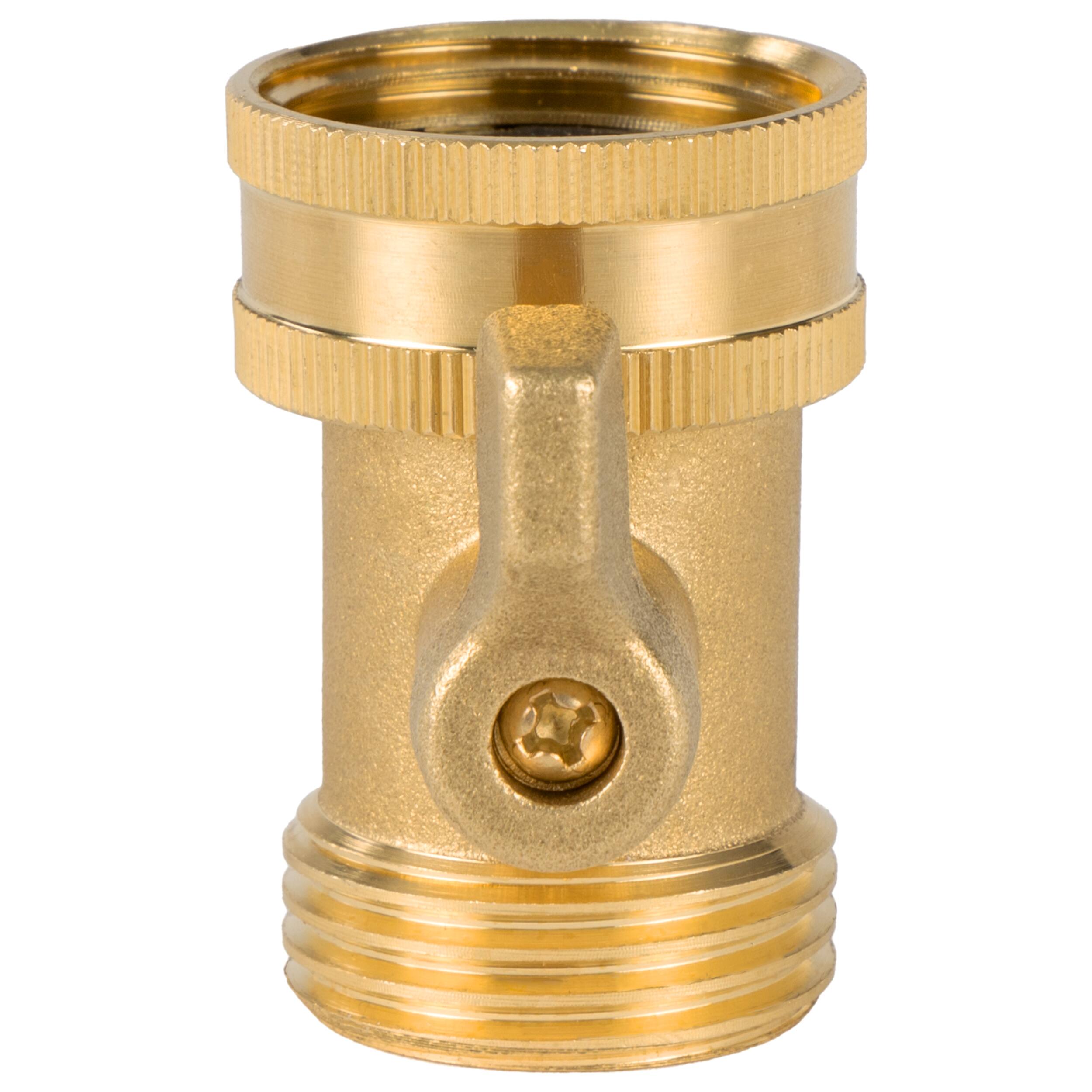 Left. Westinghouse - Garden Hose Shutoff Valve, Heavy-Duty Solid Brass, 3/4” GHT, One Extra Rubber Washer - Black.