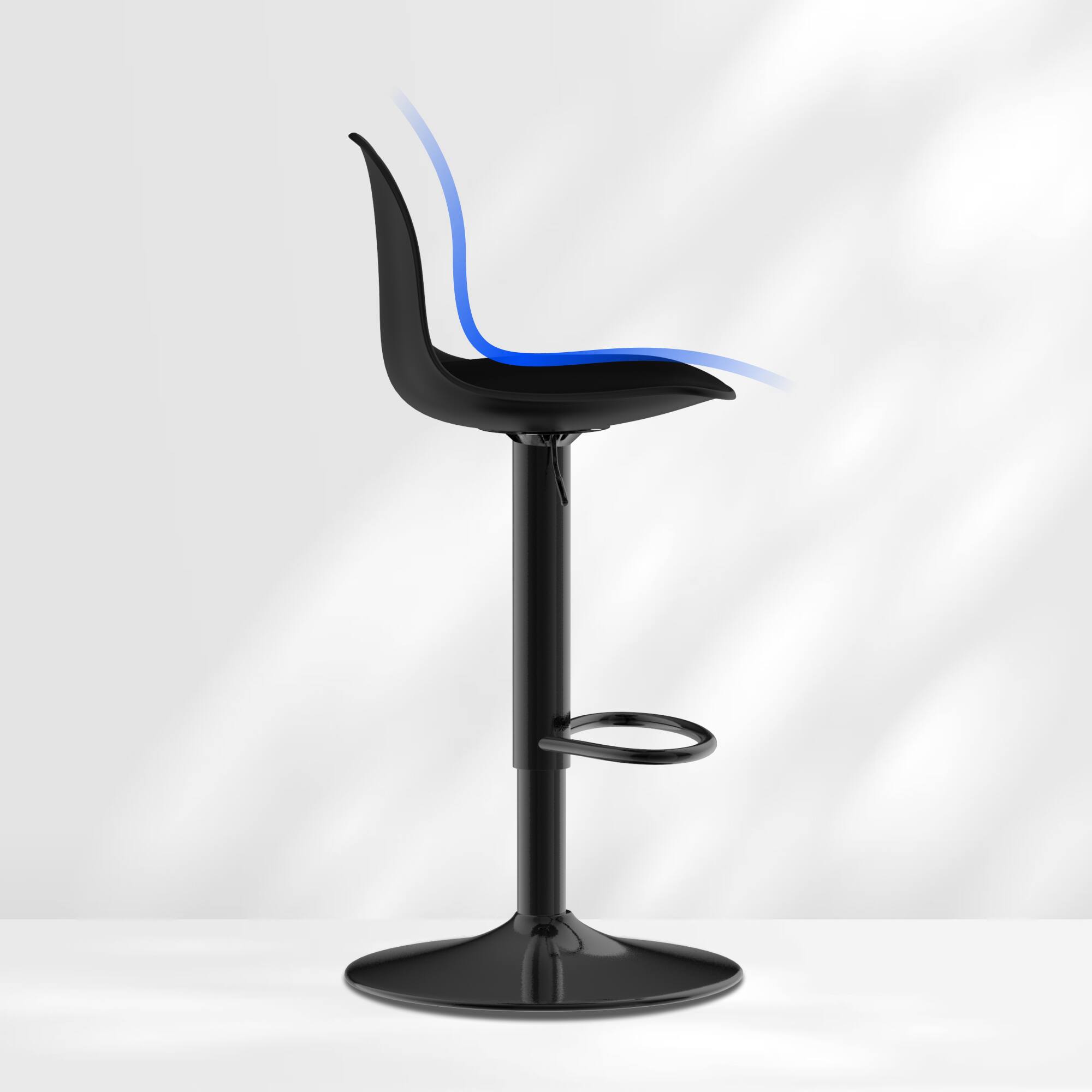 Alt View 1. FlexiSpot - BS1B Adjustable Height Swivel Counter Stool - Black.