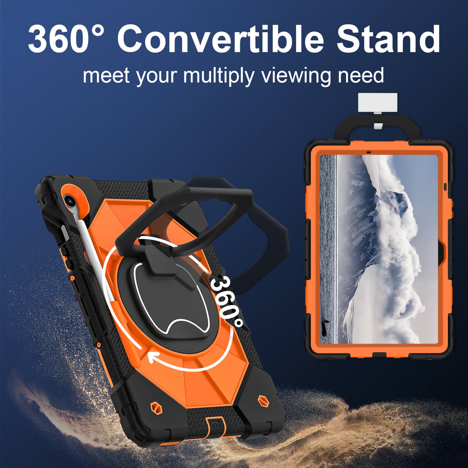 360° Convertible Stand  
meet your multiply viewing need