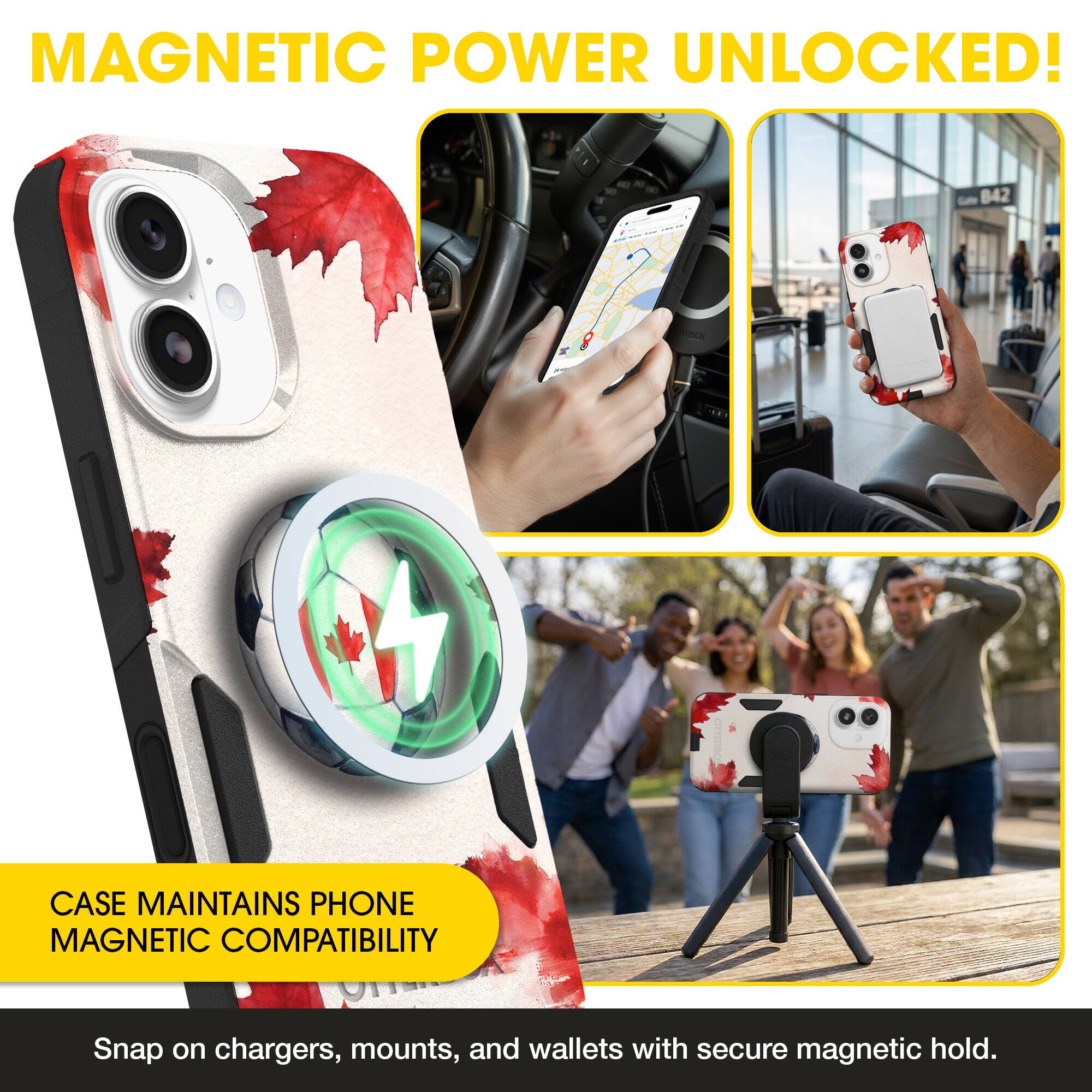 MAGNETIC POWER UNLOCKED!  
842 CASE MAINTAINS PHONE MAGNETIC COMPATIBILITY  
Snap on chargers, mounts, and wallets with secure magnetic hold.