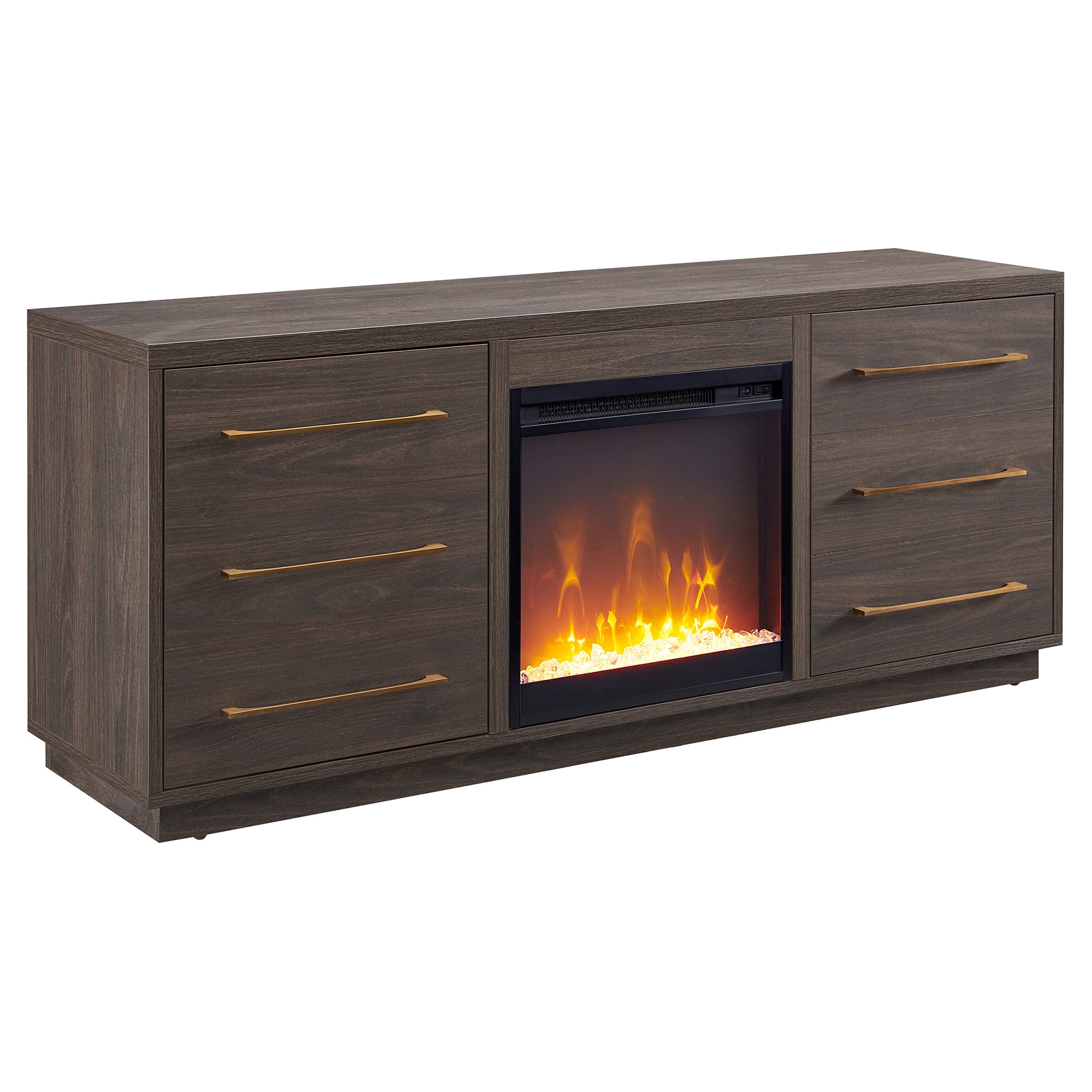 Angle. Camden&Wells - Greer Crystal Fireplace TV Stand for Most TVs up to 65" - Alder Brown.