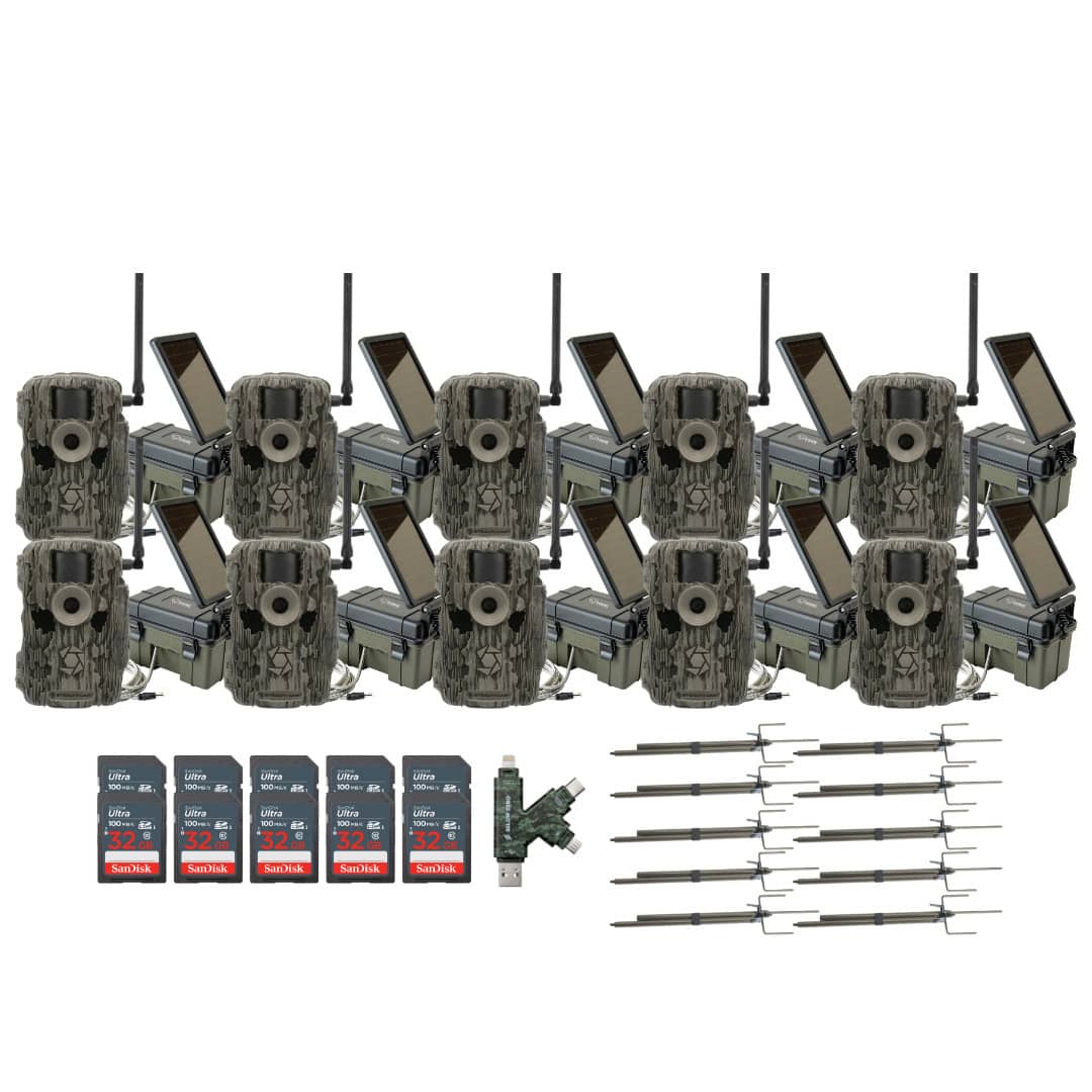 Stealth Cam - Fusion Max 36MP w/ 80ft Detection & Solar Power Stick 32GB (10 Pack)