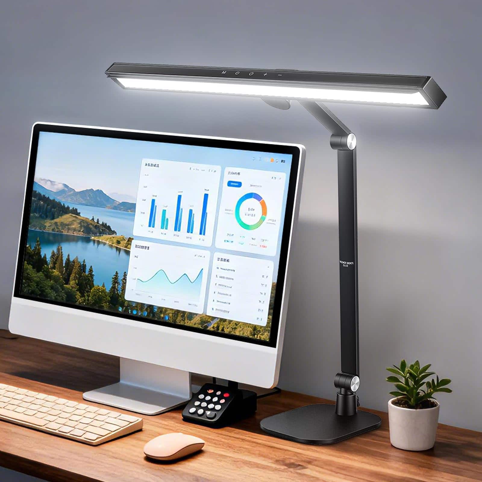 Neewer - BASICS 18" LED Video Light Bar with Desk Base, 18W Bi-Color CRI95+, Touch Control, DL03