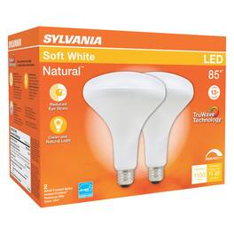 Sylvania - Natural BR40 E26 (Medium) LED Floodlight Bulb Soft White 85 Watt Equivalence 2 pk
