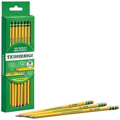 THE WORLD'S BEST PENCIL  
TICONDEROGA  
18  
SHARPENED  
TICONDEROGA  
DIXON TICONDEROGA  
DIXON TICONDEROGA