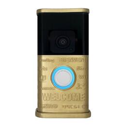 Michael Healy - Multilingual Welcome Video Doorbell Cover (Ring 3, 3 Plus, 4, Battery Plus and Battery Pro) - Satin Brass