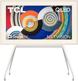 NXTVISION TV Movable Floor Stand for 55”- 85” TCL NXTVISION TVs with Magnetic Decorative Cover - White