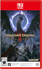 2 NINTENDO SWITCH DRAGONS DOGMA DARK ARSEN MATURE 17+ JEUNES ADULTES 17+ M ESRB CAPCOM 58 GB-Full GB game download via internet required See back. GAME-KEY CARD Tlchargement du jeu complet (58 Go) via Internet ncessaire. Voir aU verso. CARTE CL DE JEU support.nintendo.com/switch2/gamekeycard