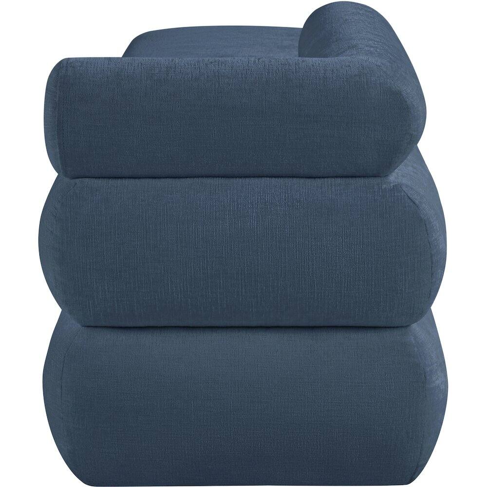 Alt View 3. Meridian Furniture - Kennedy Light Blue Chenille Fabric Bench - Blue.