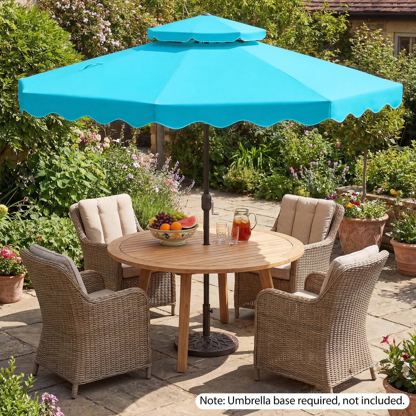 Note: Umbrella base required, not included.