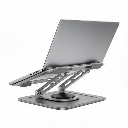 Front. Frangdom - Adjustable Foldable Aluminum Laptop Stand with Heat-Vent - Gray 10-16" laptop stand.