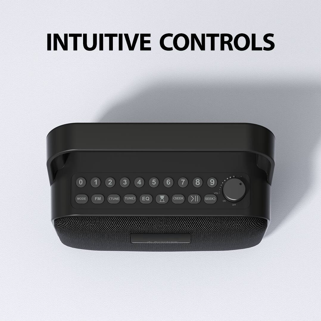 INTUITIVE CONTROLS

0 1 2 3 4 5 6 7 8 9

MODE FM (TUNE) (TUNE) EQ VOL SEEK SEEK

VOL- VOL+ ON OFF