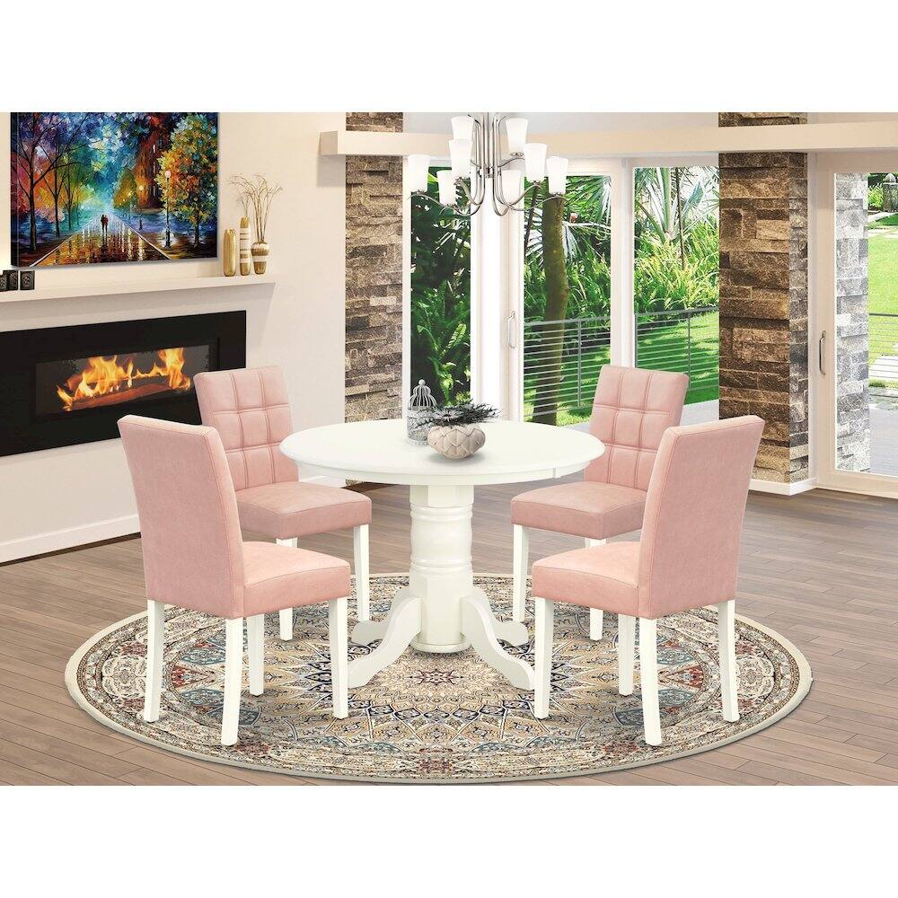 Alt View 7. East West Furniture - 5 Piece Dinette Table Set - White.