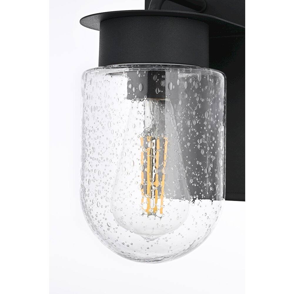 Alt View 2. Elegant Lighting - Rafael 5 Inch Outdoor Wall Sconce In Black - Black.