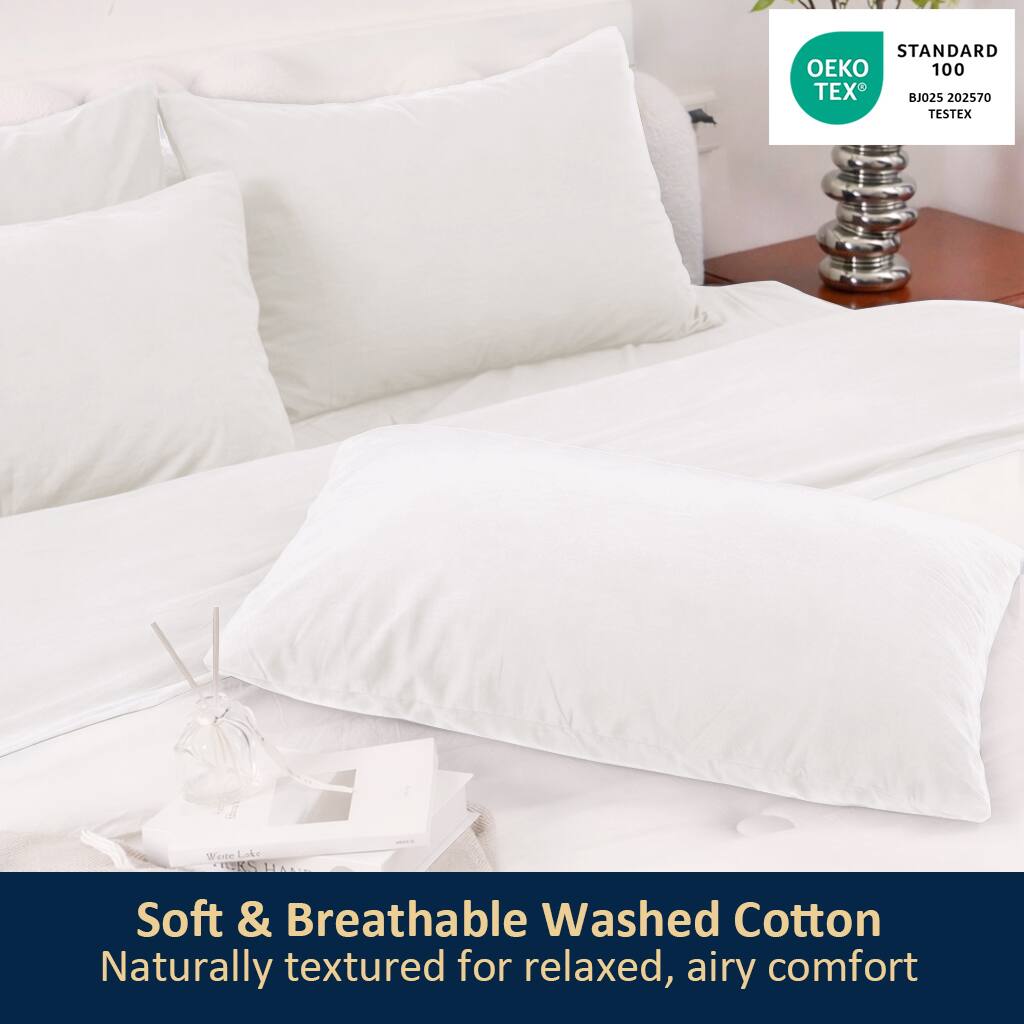 STANDARD 100  
BJ025 202570  
TESTEX  

Soft & Breathable Washed Cotton  
Naturally textured for relaxed, airy comfort
