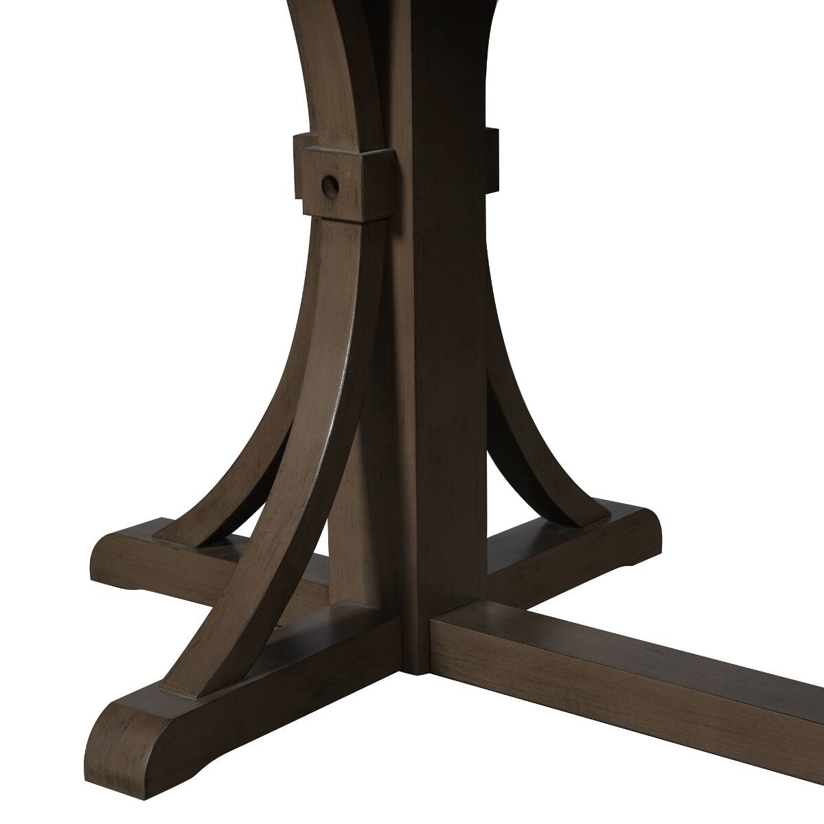 Alt View 7. Loheer - Loheer 60 Inch Dining Table for 6, Rustic Farmhouse Espresso Table with Curved Trestle Base - Espresso.