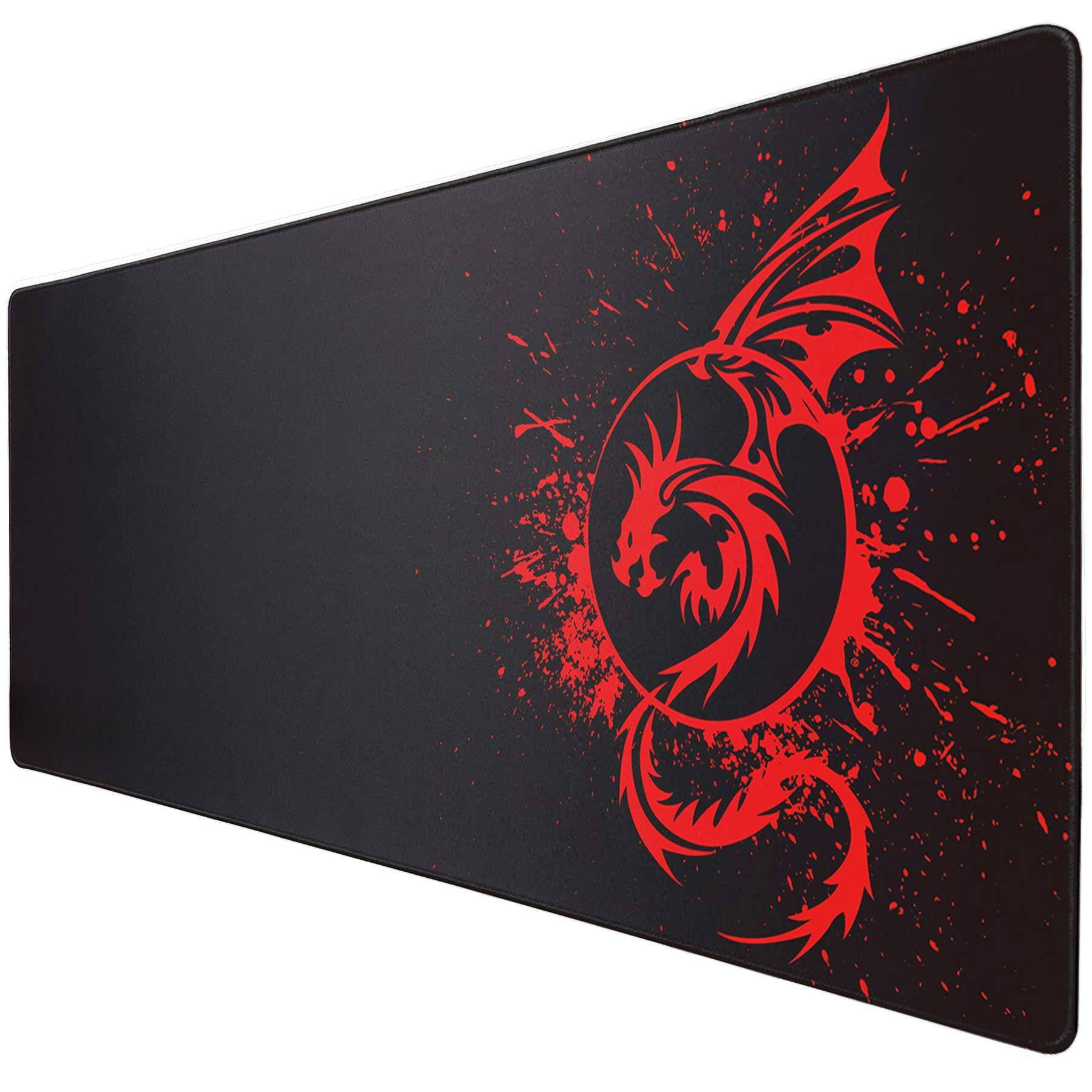 Front. Fabibe - Mouse Pad Keyboard Mouse RUBBER BASE Gaming Anime Dragon Mousepad With Lighting Modes Computer 31.5 Inch (red) - A-Red.