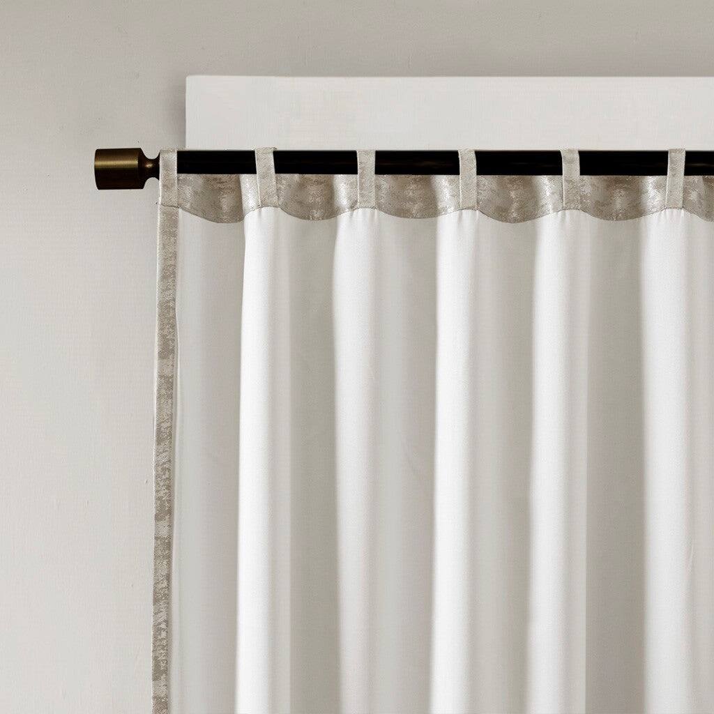 Alt View 7. BreeBe - Jacquard Lined Total Blackout Rod Pocket/Back Tab Curtain Panel(Only 1 Pc Panel) - Grey, Silver.