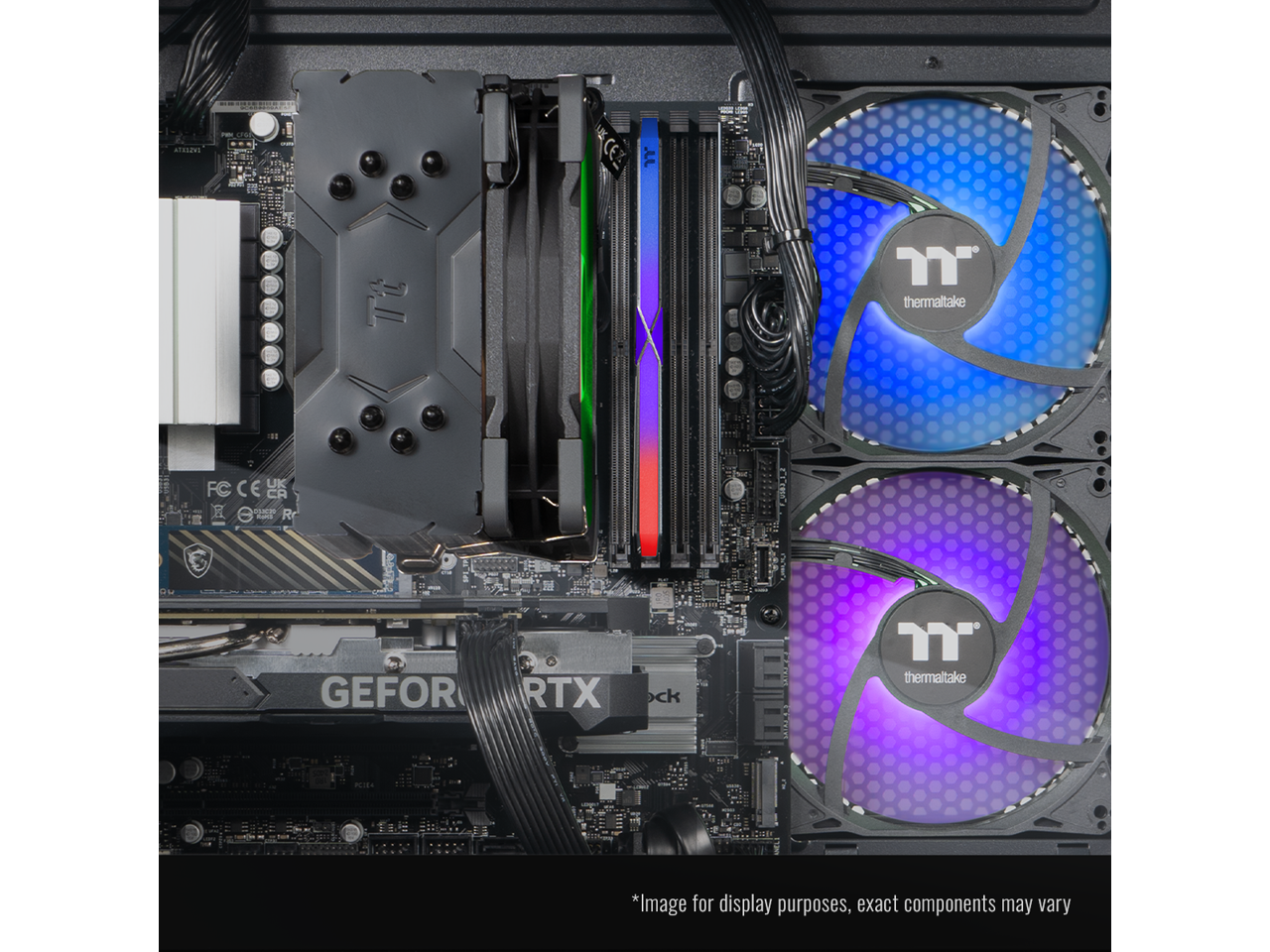 ATXseVI  
thermaltake  
1 UK FC CE CA R E Ke R UM - GEFOR RTX ck MAIN  
thermaltake  
Pd  

*Image for display purposes, exact components may vary