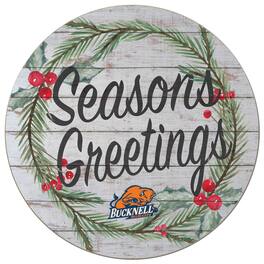 Jardine - Bucknell Bison 20'' x 20'' Season's Greetings Circle - White