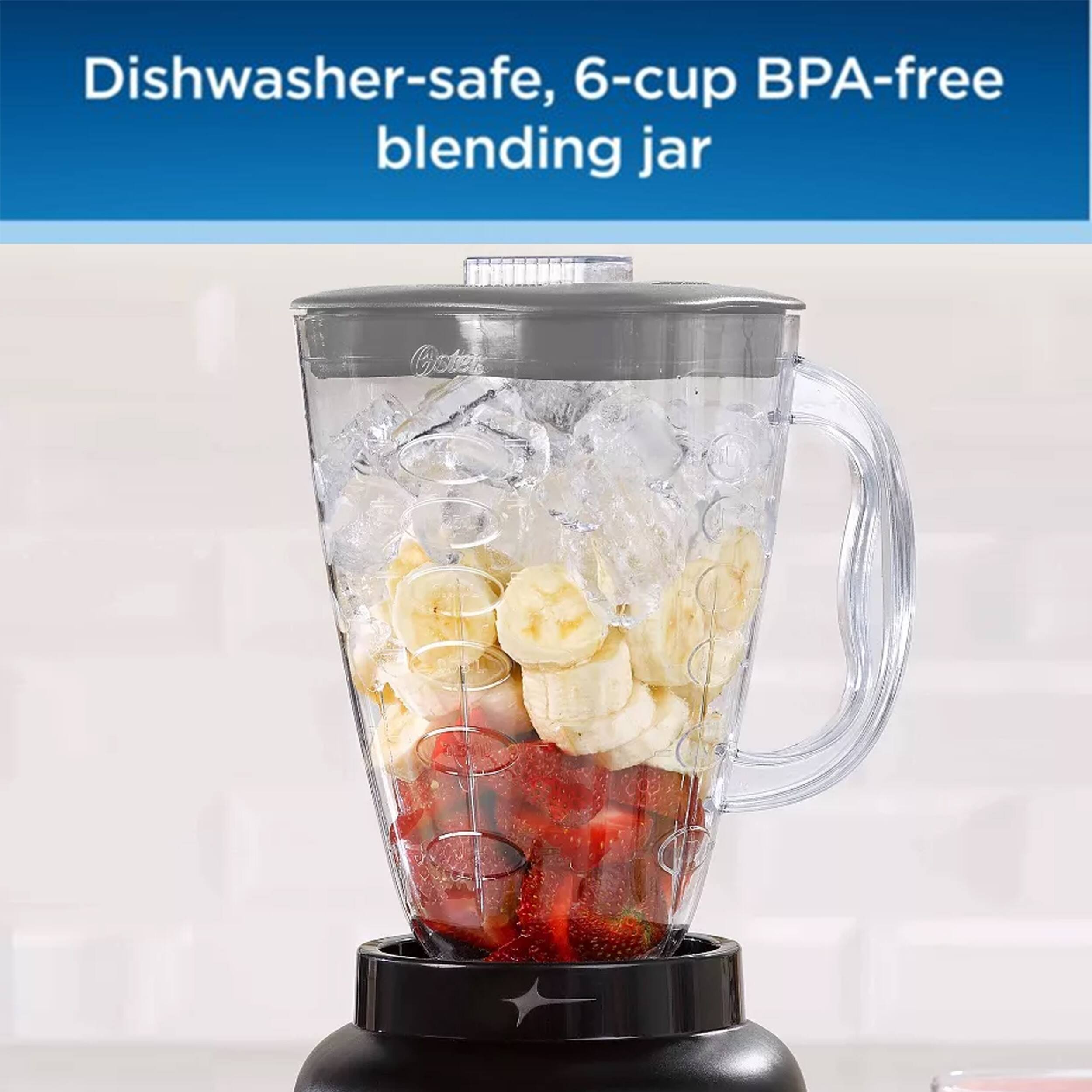 Dishwasher-safe, 6-cup BPA-free blending jar