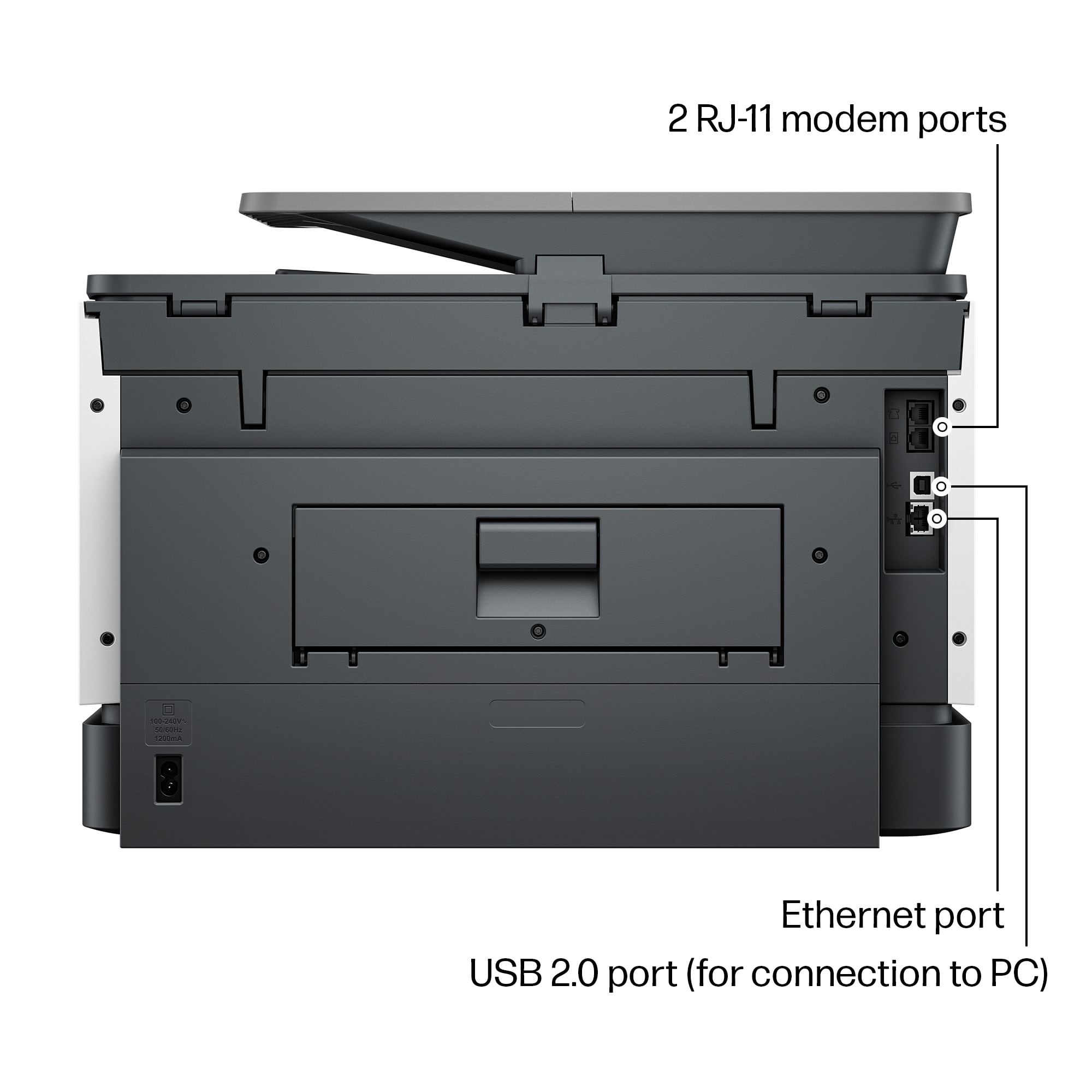 2 RJ-11 modem ports
Ethernet port
USB 2.0 port (for connection to PC)