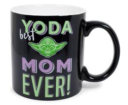 Silver Buffalo - Star Wars "Yoda Best Mom Ever" Ceramic Mug | Holds 20 Ounces | Toynk Exclusive - Black