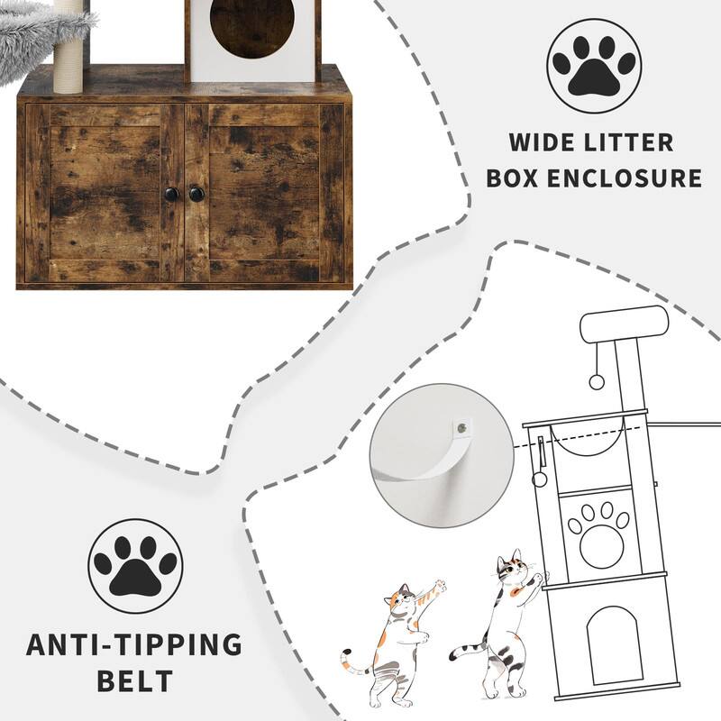 WIDE LITTER BOX ENCLOSURE  
ANTI-TIPPING BELT