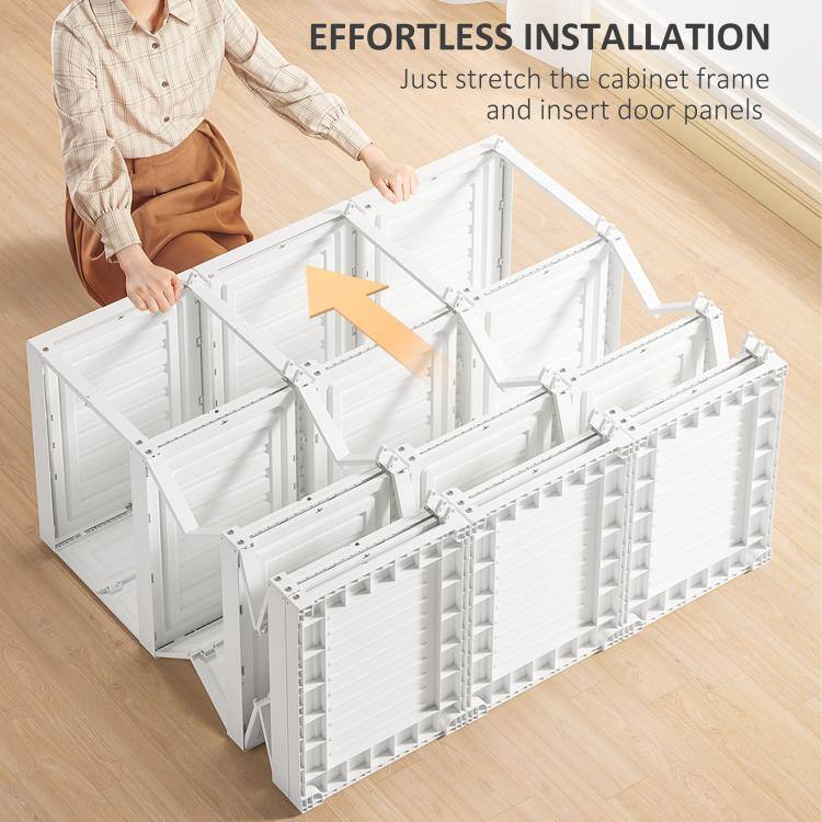 EFFORTLESS INSTALLATION  
Just stretch the cabinet frame and insert door panels