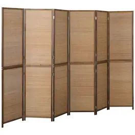 Homcom - Divider, 6 Panel Folding Privacy Screen - Brown