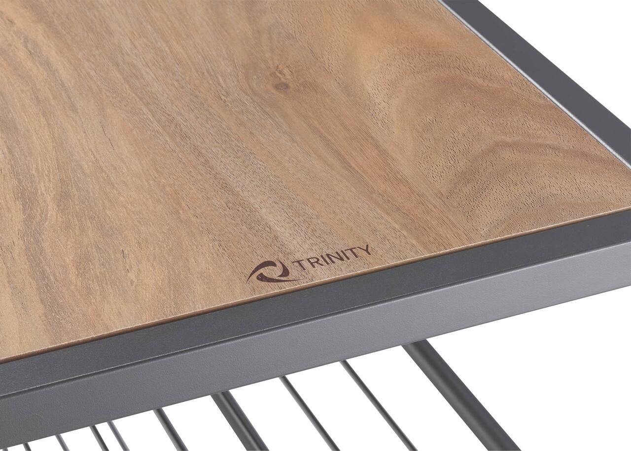 Alt View 11. TRINITY - 3-Tier Shoe Bench w/ Wire Shelves Dark Gray - Dark Gray.