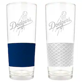 Great American Products - Los Angeles Dodgers 22oz. Logo Score Pint Glass Two-Piece Set - Multicolor
