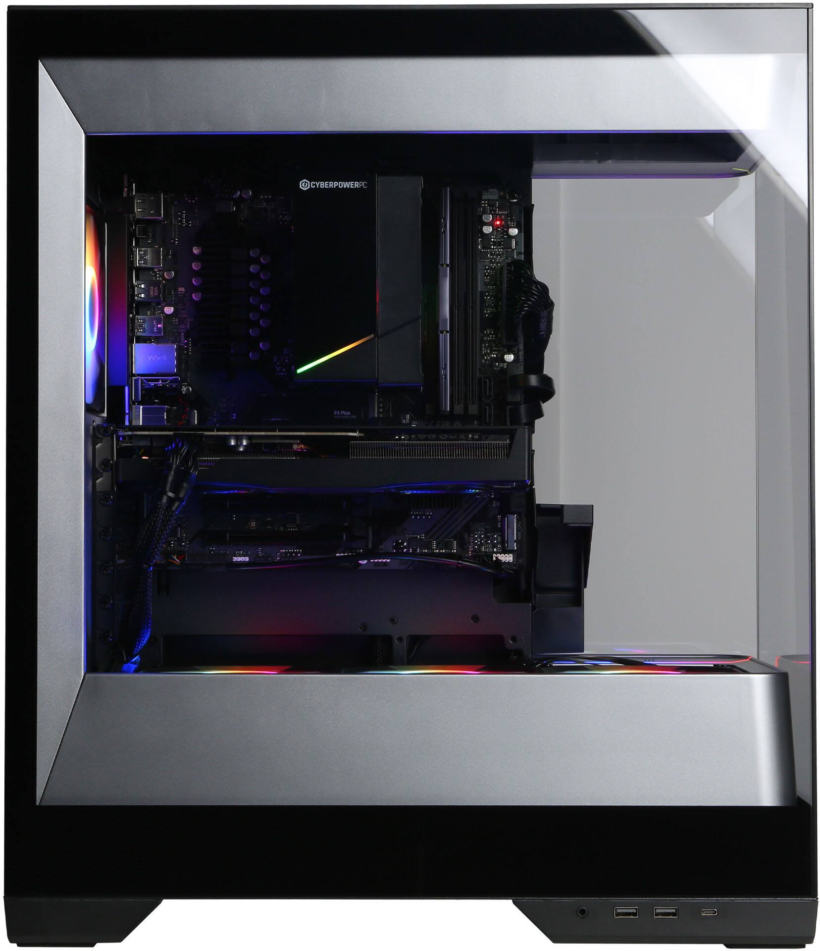 Alt View 6. CyberPowerPC - Gaming Desktop - AMD Ryzen 5 5500 - AMD Radeon RX 6500 XT 4GB - 16GB Memory - 1TB PCIe 4.0 SSD - Black.