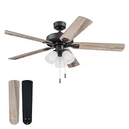 Portage Bay - 52" Stannor Ceiling Fan Indoor Light Kit with 3 Bulbs, 51434 - Bronze