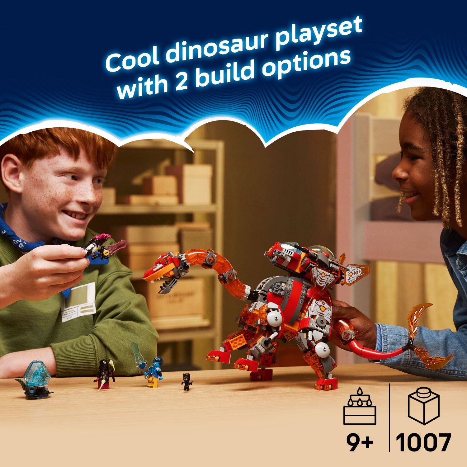 Cool dinosaur playset with 2 build options

9+ 1007
