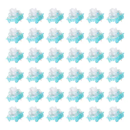 Front. Unique Bargains - 36pcs Keyboard Switches (3-Pin 45gf) Dustproof Pre-Lubed Tactile Linear Switch Replacement for MX Mechanical Keyboard - Blue.
