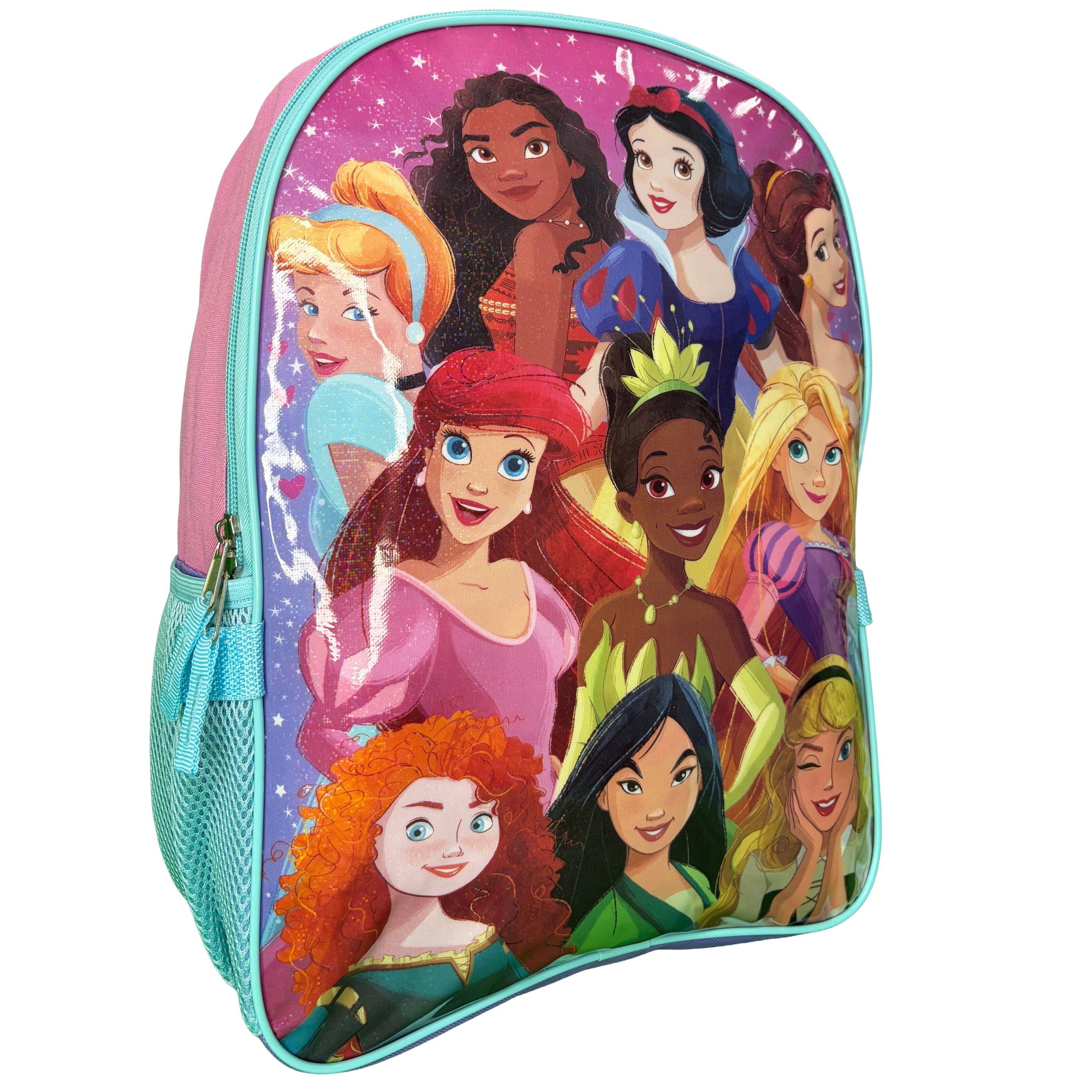 Alt View 3. Disney - Disney Princesses 16" Pink Shoulder Backpack for School with Rectangular Lunch Bag, For Girls - Assorted Pre-Pack.
