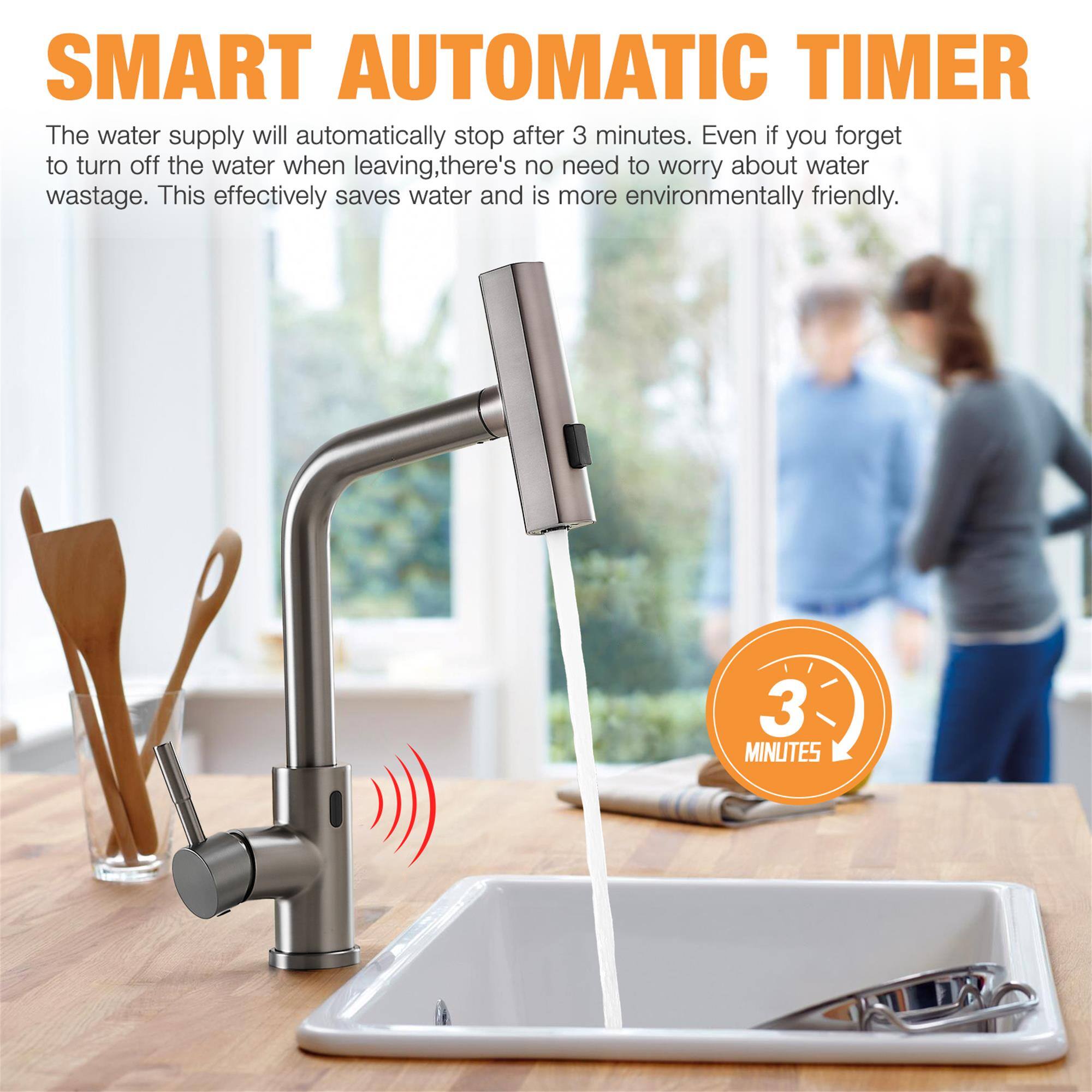 SMART AUTOMATIC TIMER

The water supply will automatically stop after 3 minutes. Even if you forget to turn off the water when leaving, there's no need to worry about water wastage. This effectively saves water and is more environmentally friendly.

3 MINUTES