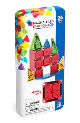microMAGS 26-Piece Travel Magnetic Construction Set, THE ORIGINAL MAGNA-TILES