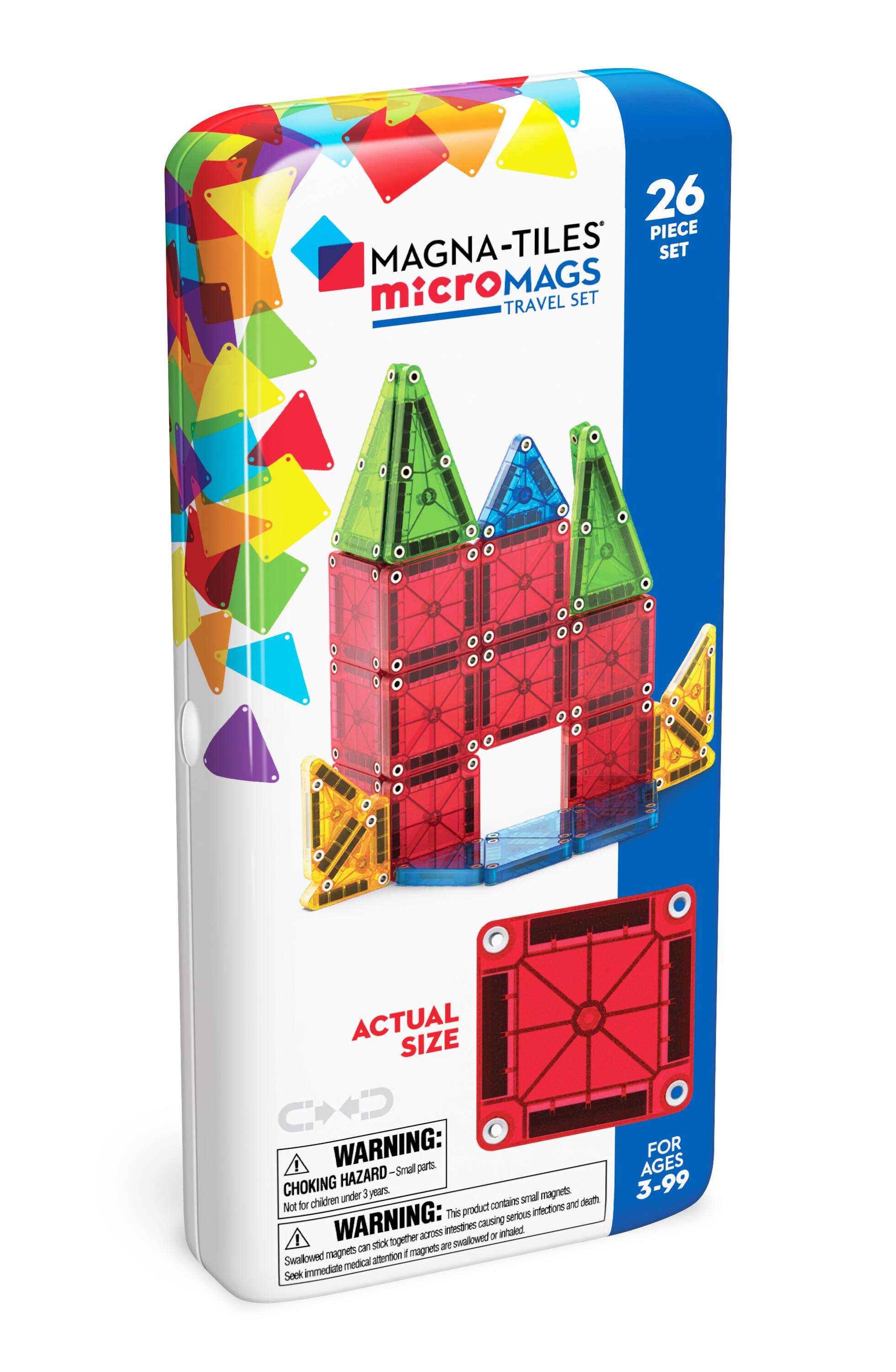 microMAGS 26-Piece Travel Magnetic Construction Set, THE ORIGINAL MAGNA-TILES