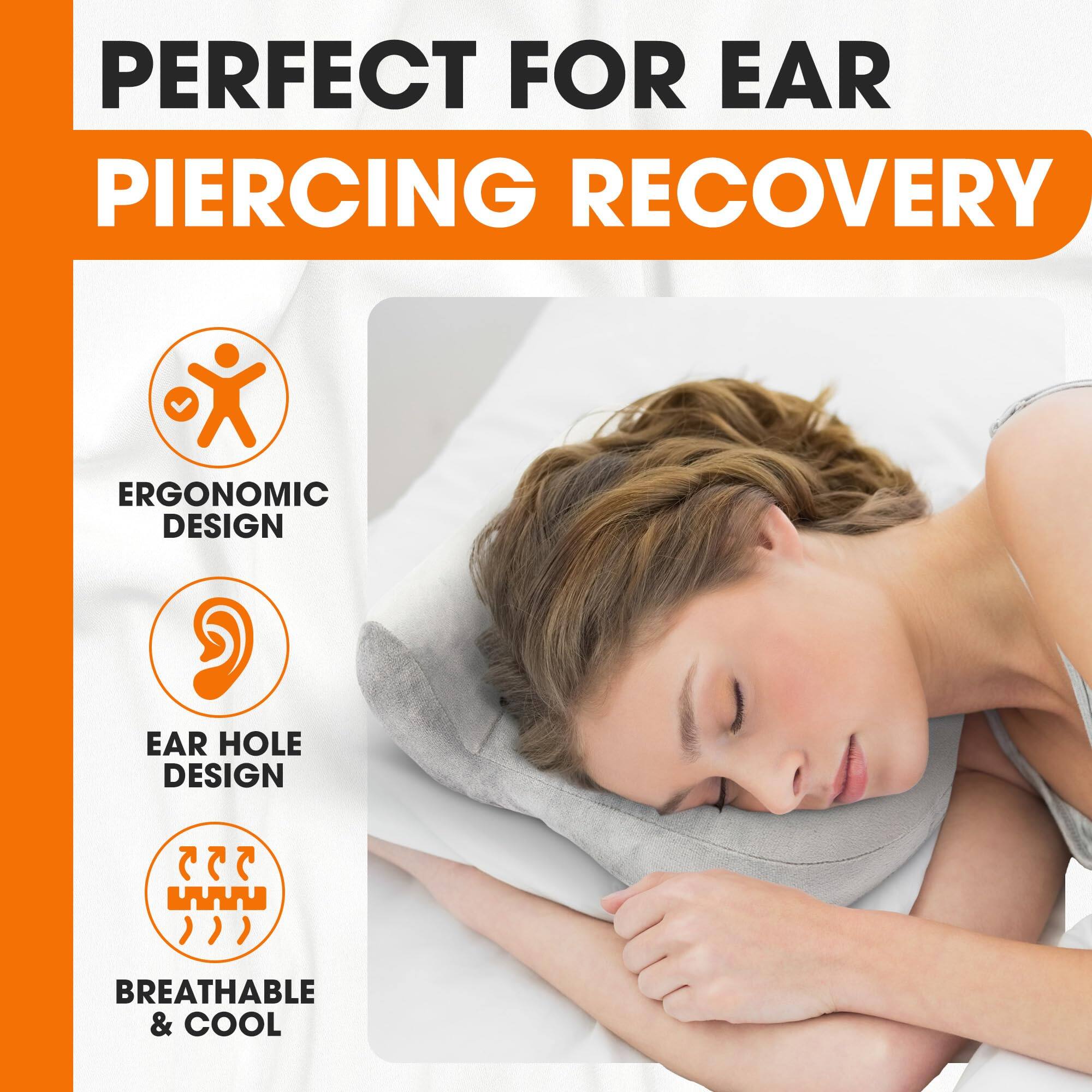 PERFECT FOR EAR PIERCING RECOVERY

ERGONOMIC DESIGN

EAR HOLE DESIGN

BREATHABLE & COOL