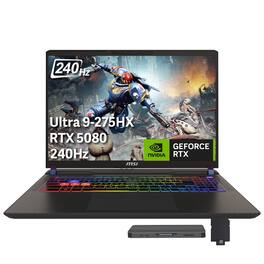 MSI - Upgraded - Vector 16" QHD+ Gaming Laptop,Intel Ultra 9-275HX,GeForce RTX 5080,64GB RAM,2TB SSD+1TB Dock Set,Win 11 Pro - Gray