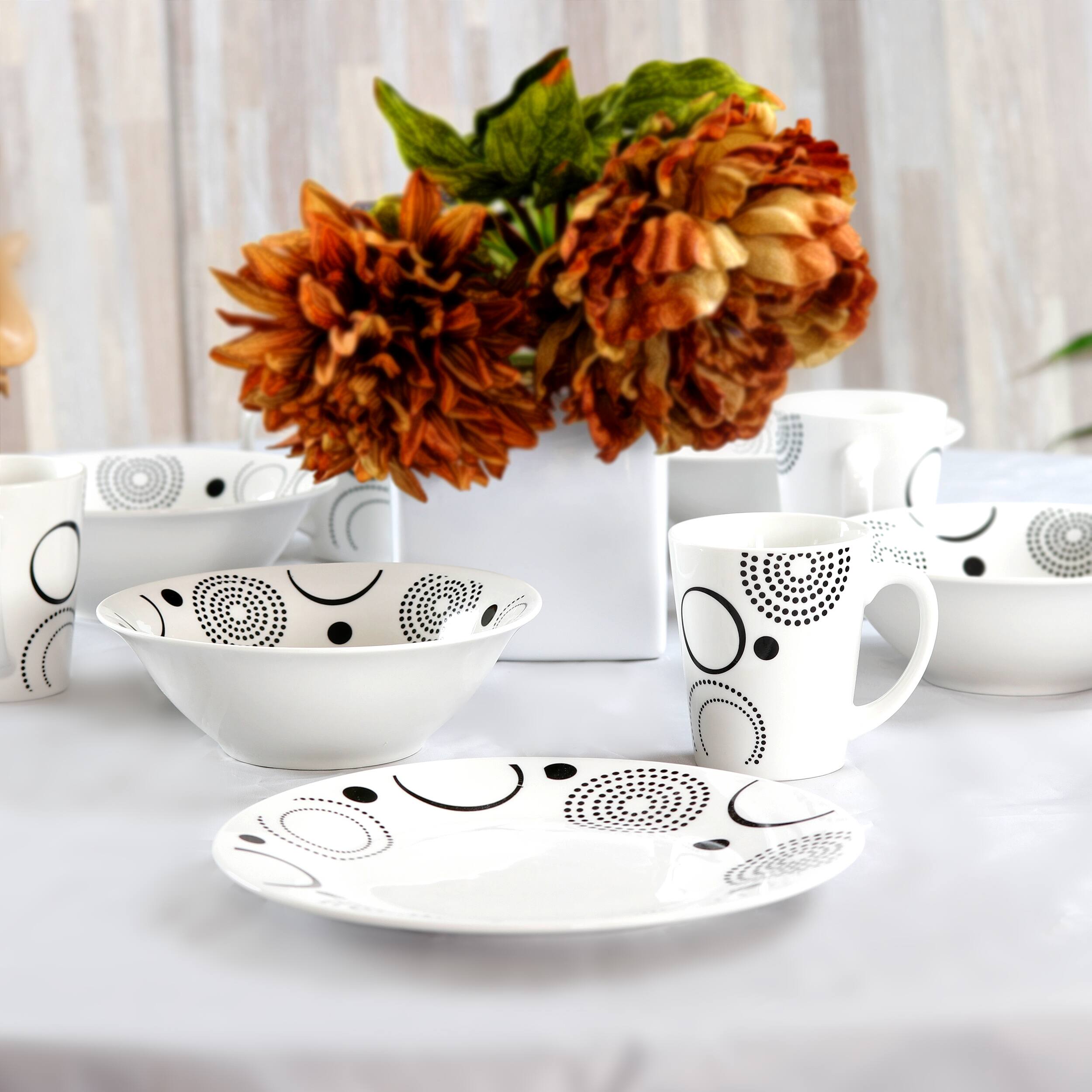 Alt View 3. Gibson - Modern Times 12 Piece Dinnerware Set - White.
