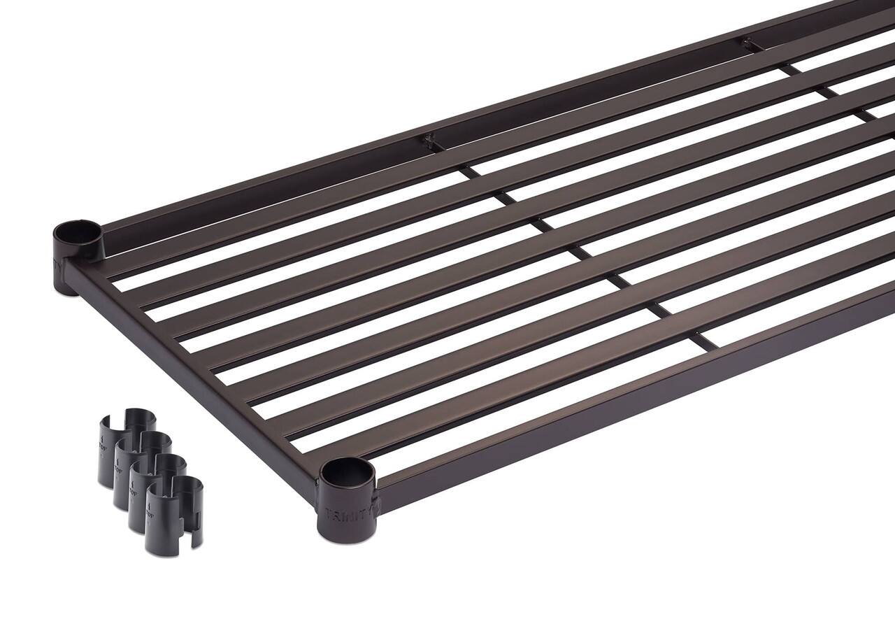 Alt View 13. TRINITY - 3-Tier 36x14x35 Slat Shelving Dark Bronze - Dark Bronze.