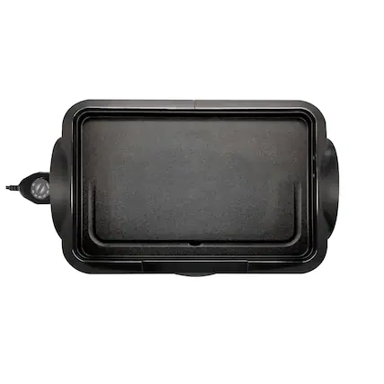 Front. Lumme - 12-Inch Electric Griddle 1500W Nonstick Indoor Grill Adjustable Temp Removable Drip Tray - Black.