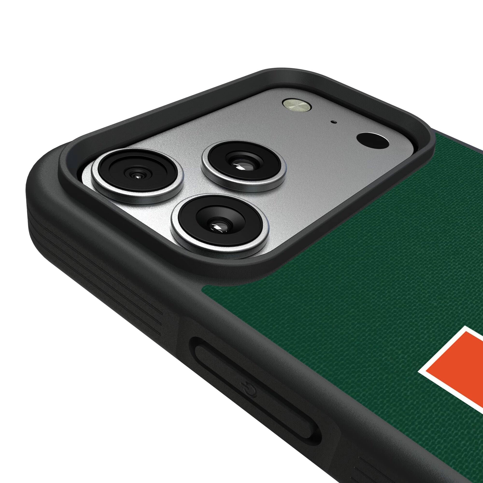 Alt View 2. Keyscaper - Miami Hurricanes iPhone Solid Design Bump Case - 16 - Multicolor.